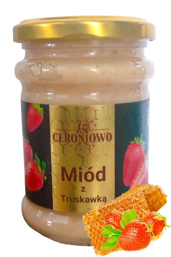 Med s jahodovým ovocným čajom jahodami Ceroniowo