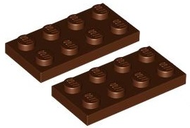 LEGO tanier 2x4 hnedá (3020/4211186) x2