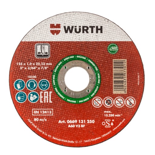 WURTH KOV/OCEL REZNÉ KOTÚČE A2 125x1