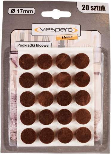 Plstené podložky 1,7 cm okrúhle 20 ks.