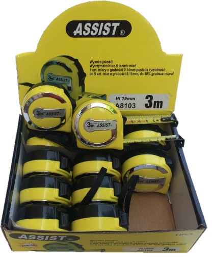 ASSIST Zvinovací meter 3 m VYSTUDENÝ zvinovací meter
