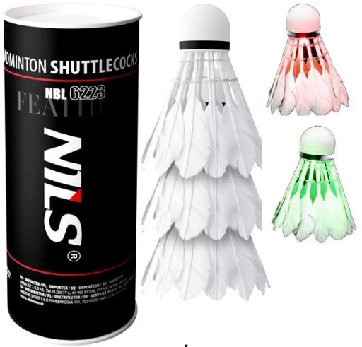Sada 3x LED badmintonových loptičiek