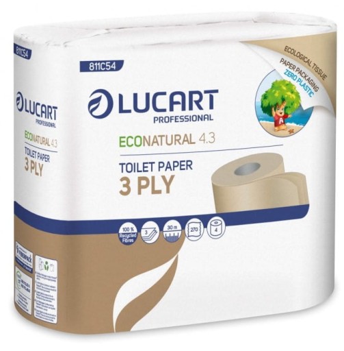 Lucart Eco toaletný papier 100% celulóza 4 rolky