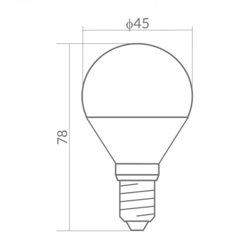 LED žiarovka, malý závit E14 5W, teplá gulička