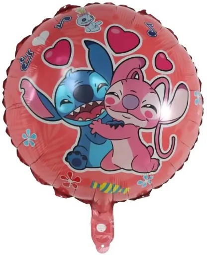 NARODENINY FÓLIOVÁ BALÓN LILO A STECH STECH STECH ANJEL NARODENINY 45cm