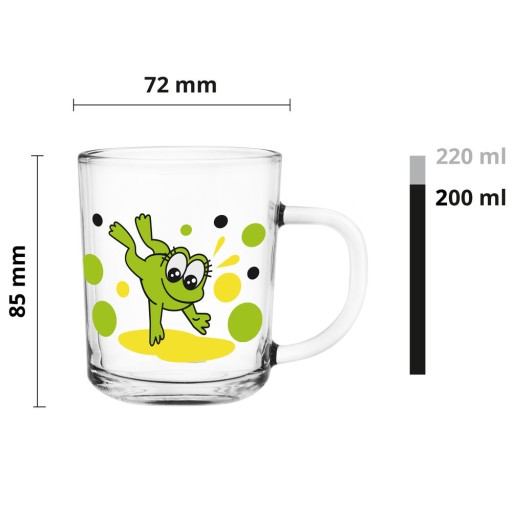 Tola sklenený hrnček 200ml Žaby 3 ks. Glasmark