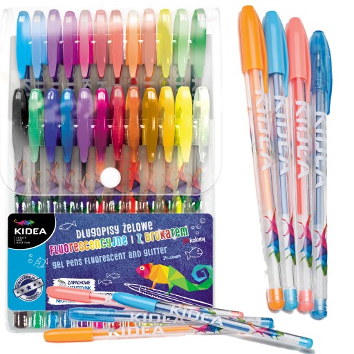 KIEDA GUĽOVKOVÉ PERÁ SCHOOL trblietavé fluo 24 FARIEB sada