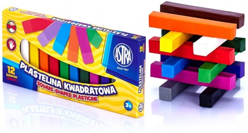 Štvorcová plastelína 12 farieb Astra