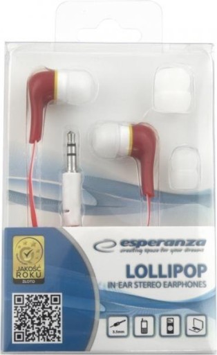 EH146R Lollipop slúchadlá do uší červené Esperan