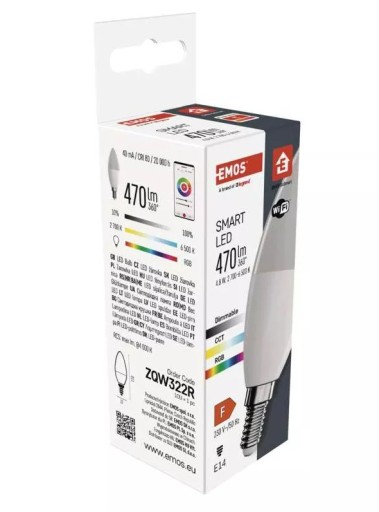 EMOS ZQW322R GoSmart LED sviečková žiarovka/E14/4,8W
