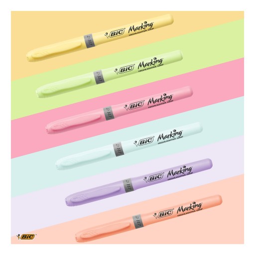 BIC GRIP zvýrazňovač SET PASTEL COLORS 6KS