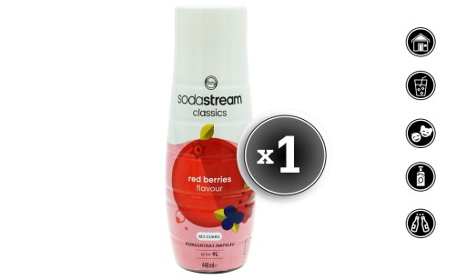 SODASTREAM RED BERRIES KONCENTRÁT LESNÉHO OVOCIA NULOVÝ SIRUP 9L NÁPOJ SO 440ML
