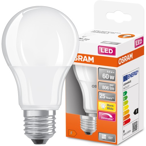 E27 A60 LED žiarovka 8,8W 2700K Stmievateľná OSRAM