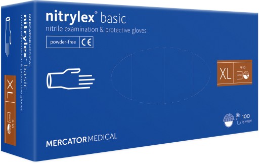 NITRILOVÉ RUKAVICE BEZ PÚDROVÉ NITRYLEX ZÁKLADNÉ TMAVOMODRÉ 10-XL 100 ks.