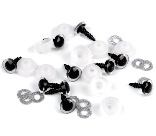 GLITTER SILVER MASCOT EYES 10 mm