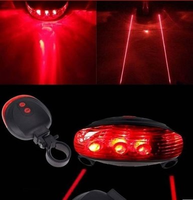 ZADNÉ SVETLO NA BICYKEL 5 LED ZADNÉ S LASEROM 5 REŽIMOV