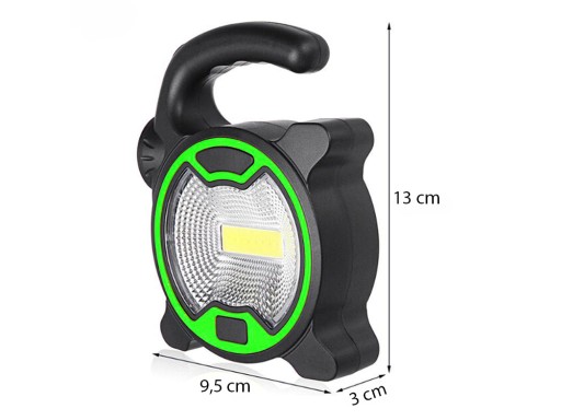 Výkonná LED COB lampa do dielne s držiakom halogénovej batérie