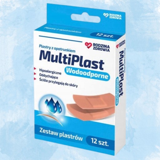 Family Health MultiPlast vodeodolné náplasti s obväzmi, 12 kusov