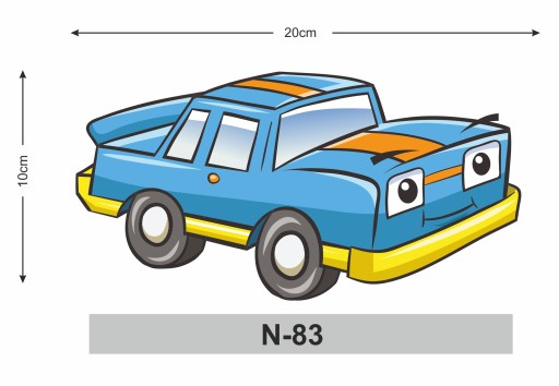 Detská samolepka na stenu auto 20x10cm