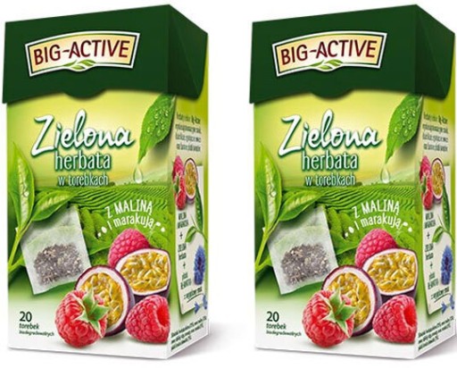 BIG-ACTIVE zelený čaj (20 vrecúšok) RASPBERRY-MAR