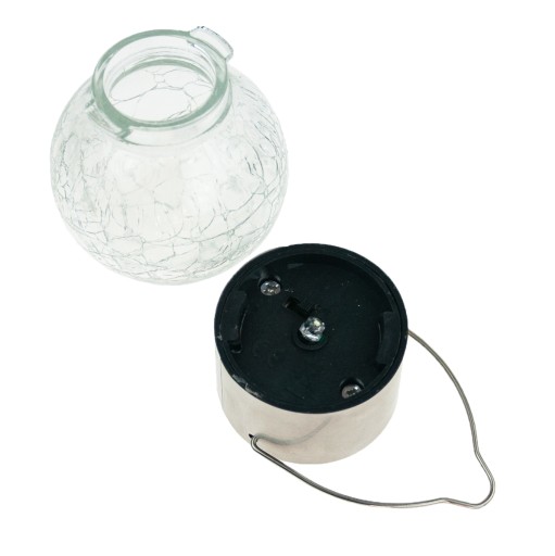 LED SOLARNÁ LAMPA ZÁHRADNÉ SKLENENÉ DEKORATÍVNE ZÁVESNÉ GUĽOVÉ BALKÓNOVÝ HÁK