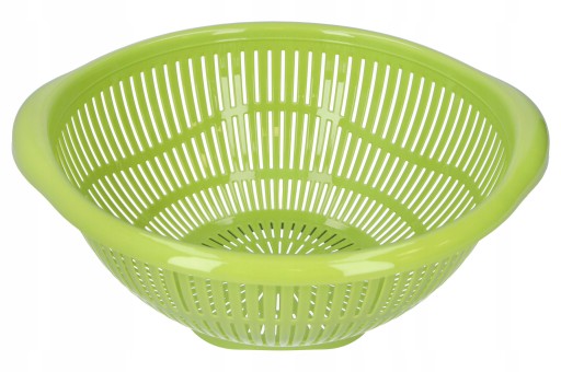 CEDNÍK Kuchynský cedník s rúčkami, plastový, priemer 29 cm, zelený, na zeleninu