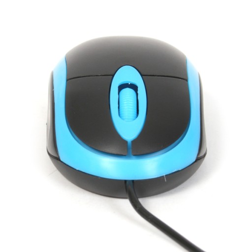 Optická MYŠ OM-06V OPTICAL 1200DPI BLACK/BLUE káblová dobrá cena