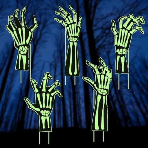 HALLOWEENSKÉ ŽIARENÉ RUKAVICE NA SLNEČNÚ POHONU DO ZÁHRADNÝCH ČRENCOV DEKORÁCIE 6x