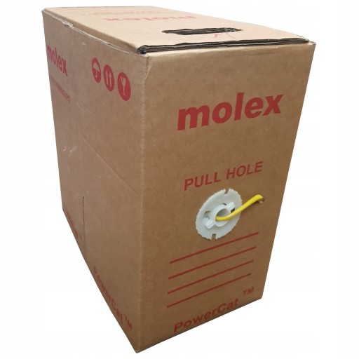 Molex krútený pár LAN kábel UTP kat.5e PVC žltý 1m