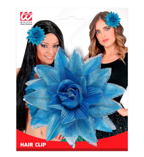 ČIAPKA S LOTUSOVÝM KVETOM LOTUS ROSE MODRÁ GLITTER