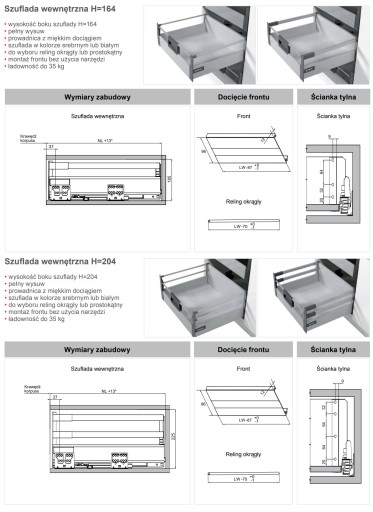 Upevnenie na vnútorné predné H-204 COMFORT BOX REJS WHITE
