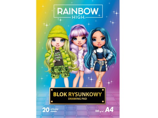RAINBOW HIGH A4 podložka na kreslenie 100g 20 listov