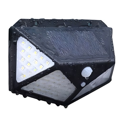SOLÁRNE NÁstenné ULIČNÉ LAMPA S POHYBOVÝM SNÍMAČOM ZA SÚMRAK, GARDEN 100 LED
