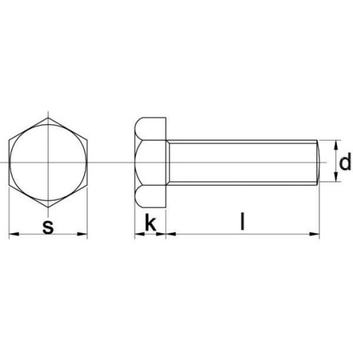 Skrutka A2 s plným závitom, nehrdzavejúca oceľ, M8x30 mm, 2 ks