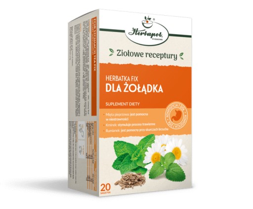 Herbapol Kraków Čaj na opravu žalúdka 20 vrecúšok.