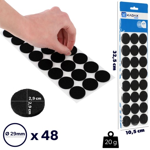 48x PLSTENÉ PODLOŽKY NA NÁBYTOK A STOLIČKY, SAMOLEPIACI, HRUBÝ SET