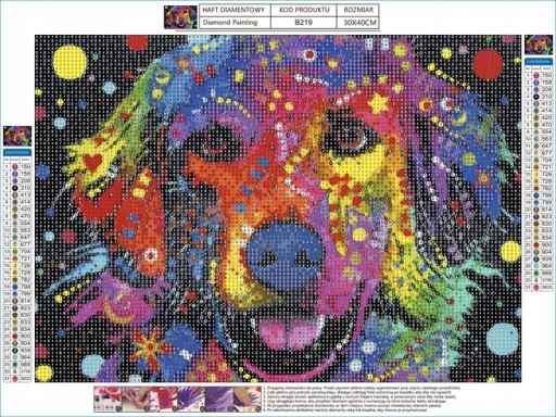 DIAMANTOVÁ VÝŠIVKA Diamantová maľba PICTURE DOG 5D Diamond VÝŠIVKA