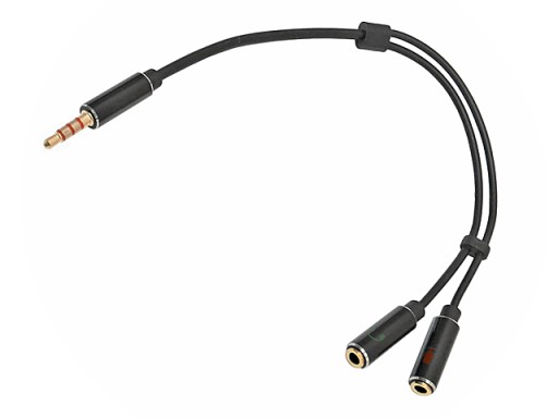 Adaptér CTIA JACK 3,5/4P/zástrčka-2xJACK 3,5/3P/VITALCO zásuvka 0,2m