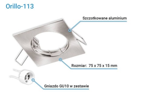 LUMINAIRE + päticová halogénová lampa GU10 strieborná HLINÍKOVÁ zapustená podhľadová