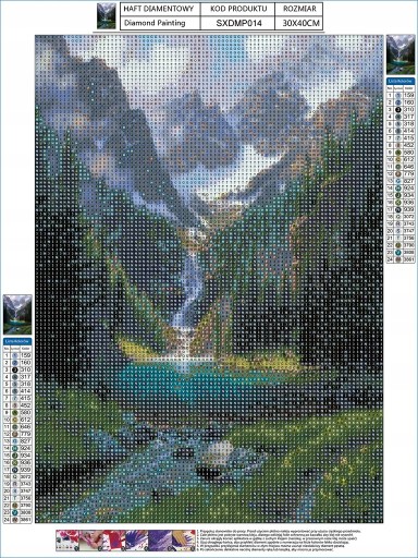 Diamantové vyšívanie MOUNTAINS Diamantová maľba MOSAIC 5D diamantový rezací papier