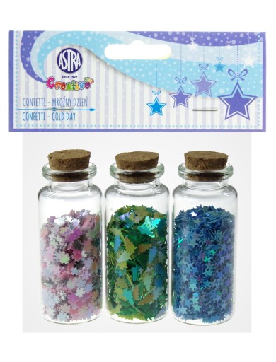 Konfety 3x10g sklenené fľaše Frosty Day