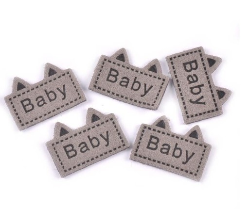 Etiketa z ekokože BABY GREY 2745
