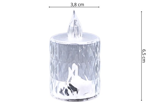 LED BATÉRIA SVIEČKOVÁ LAMPA VLOŽKA SVIEČKY TEPLÉ SVETLO 6,5 CM DEKOR
