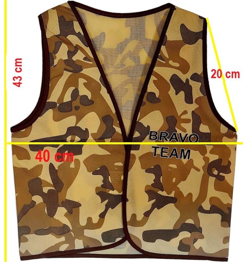 CAMO VESTA PRE DETI JEDNORÁZOVÝ KROJ