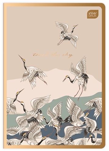 Zápisník A5/80 Line 70g Birds Satin Gold Interprint