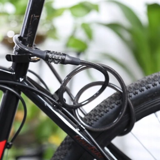 Zámok na bicykel 8x1000 s kódovým zámkom a lankom