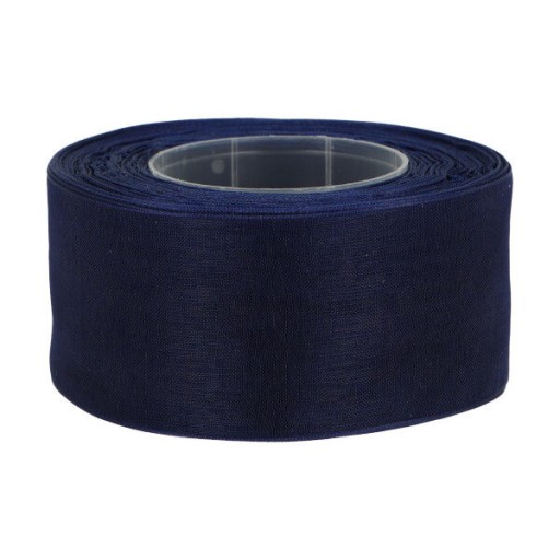 ŠIFÓNOVÁ STUHA, NÁMORNÍCKA MODRÁ POLYESTEROVÁ ORGANZOVÁ STUHA 40mm 3160