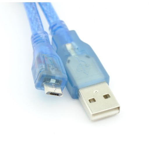 USB - Micro USB kábel 30 cm modrý