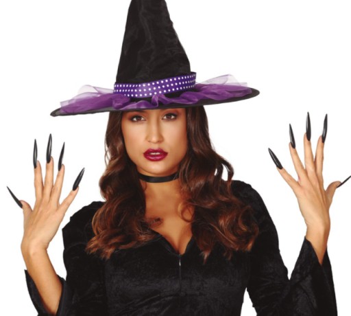 BLACK NAILS 10 KUS HALLOWEEN