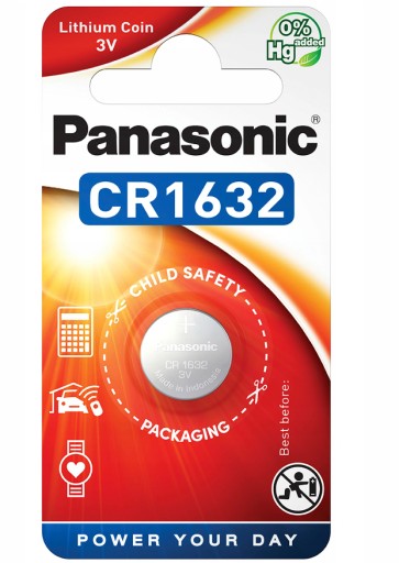 1x Panasonic CR1632 3V 1632 lítiová batéria 1/Blist
